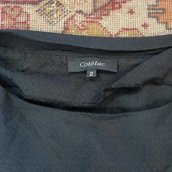 Cotélac | short sleeve black shift dress size 2 with pockets - Picture 3 of 8